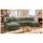 Dark Green Corduroy Reversible Modular Sectional Sofa with 6 Seats