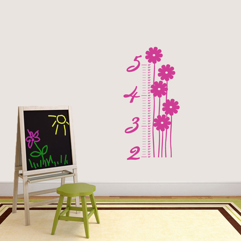 Décalcomanie murale de croissance fleur, Rose vif