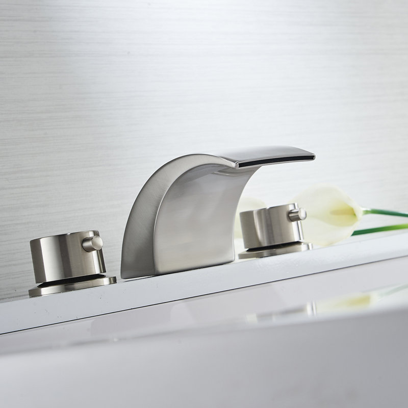 2-handle Bathroom Faucet with Drain Assembly, Brushed Nickel
