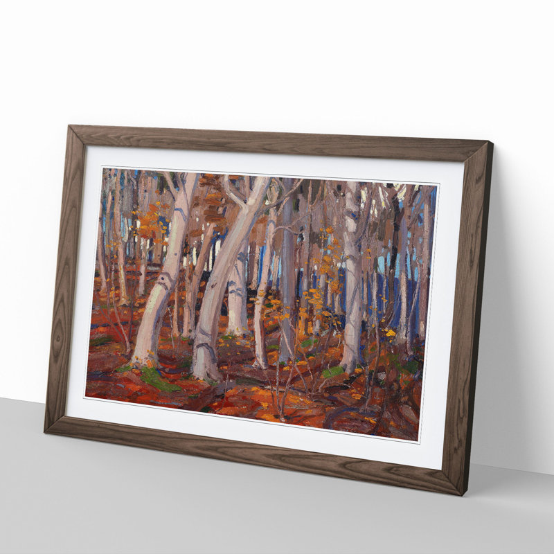 October by Tom Thomson - Framed Print, Walnut Framed, 48cm H x 65cm W x 2cm D