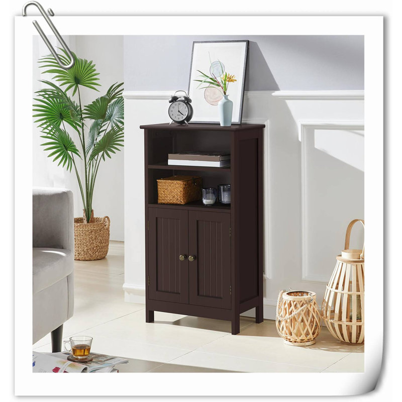 Cabinet Solid Wood Bathroom Cabinet, Espresso