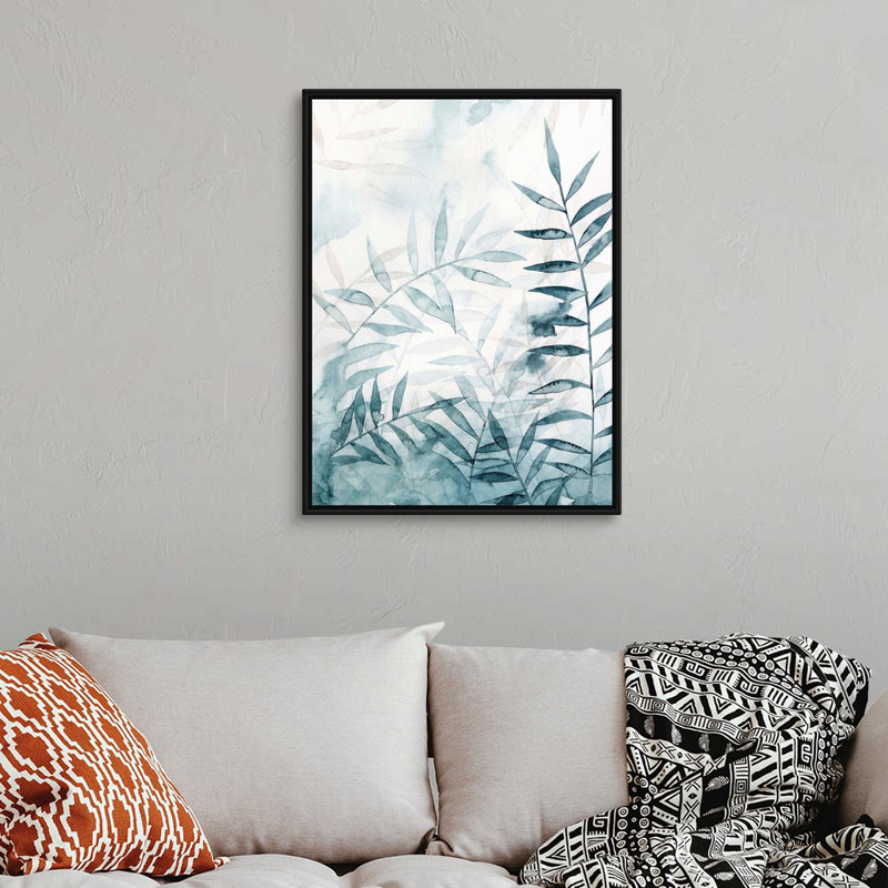 «Bamboo Whisper II», art mural sur toile, Toile avec cadre noir, H 32 po x l 24 po x P 1,75 po
