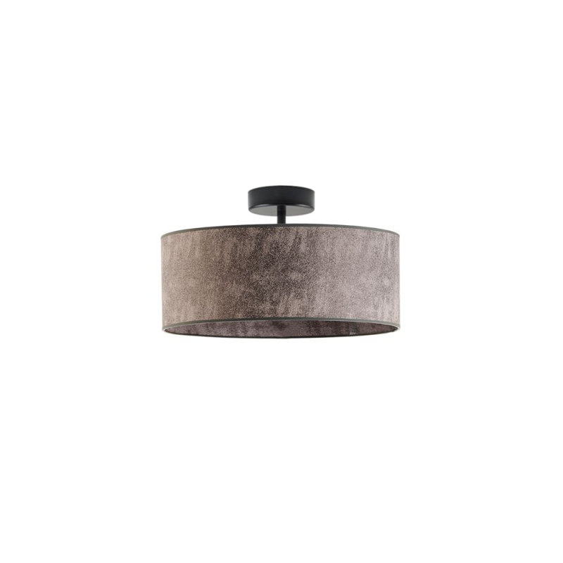 Audriona Semi Flush Mount, Black, 25cm H x 30cm W x 30cm D, Gray Melange