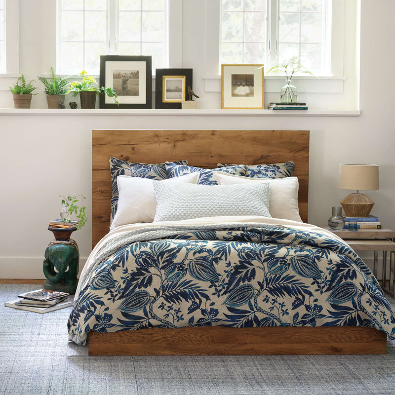 Housse de couette en lin Antigua, Housse de couette double/grand, Bleu