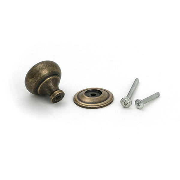 Mushroom Cabinet Knob, 1.30" Knob Diameter, Burnished Brass