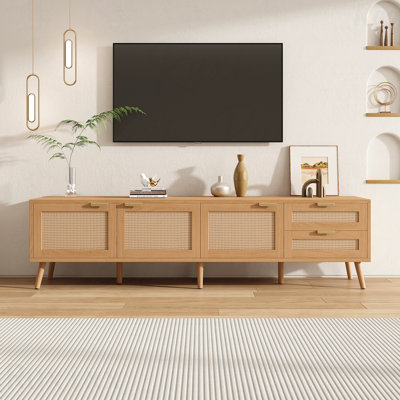 70" Modern TV Stand For Tvs Up To 80",  Media Console Entertainment Centre With Storage Cabinets And Drawers For Living Room
