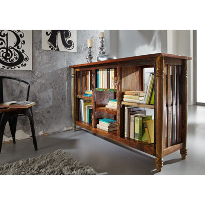 Fable 90cm H x 150cm W Solid Wood Etagere Bookcase