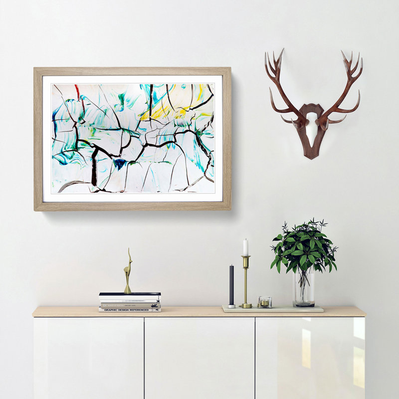 Abstract Art Painting Vol.223 by S.Johnson - Framed Print, Oak Framed, 62cm H x 87cm W x 2cm D