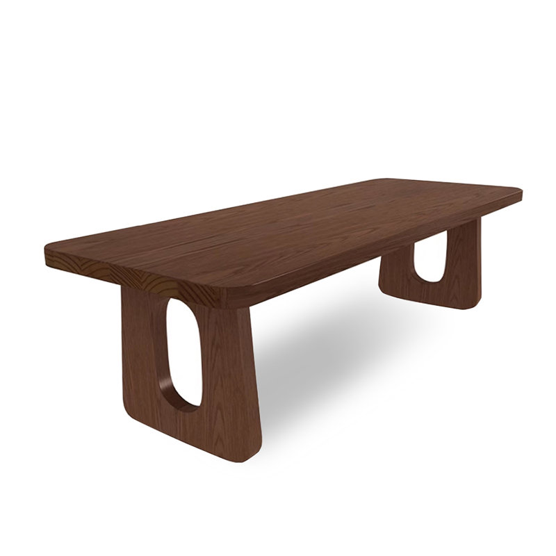 Bureau rectangulaire brun en bois massif, H 29,5 po x l 86,6 po x P 35,4 po