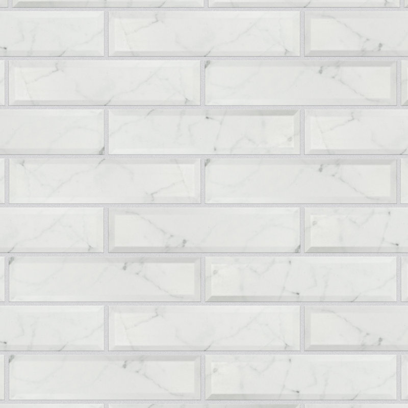 Classico Carrara 3" x 12" Ceramic Stone Look Subway Wall Tile