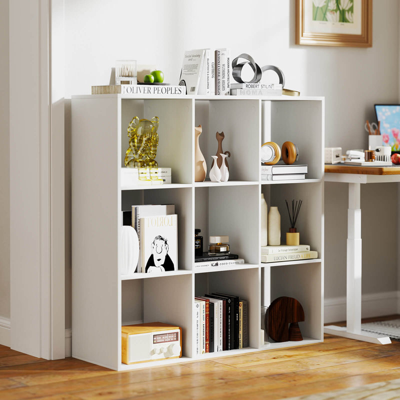 Bookcase Open Back Bookshelf With Anti-tip Kit Modern Style Organizer, (9 Shelves) 41"H x 41"W x 13"D