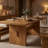 85 in. Rectangle Tan Dining Table