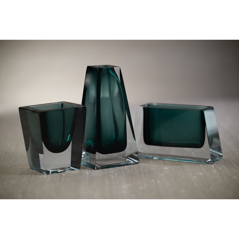 Vase de table en verre Laivai, Vert