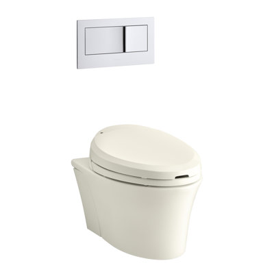 Veil One-Piece Elongated Dual-Flush Wall-Hung Toilet with C3 Bidet Toilet Seat and 2"X6" In-Wall Tank and Carrier System