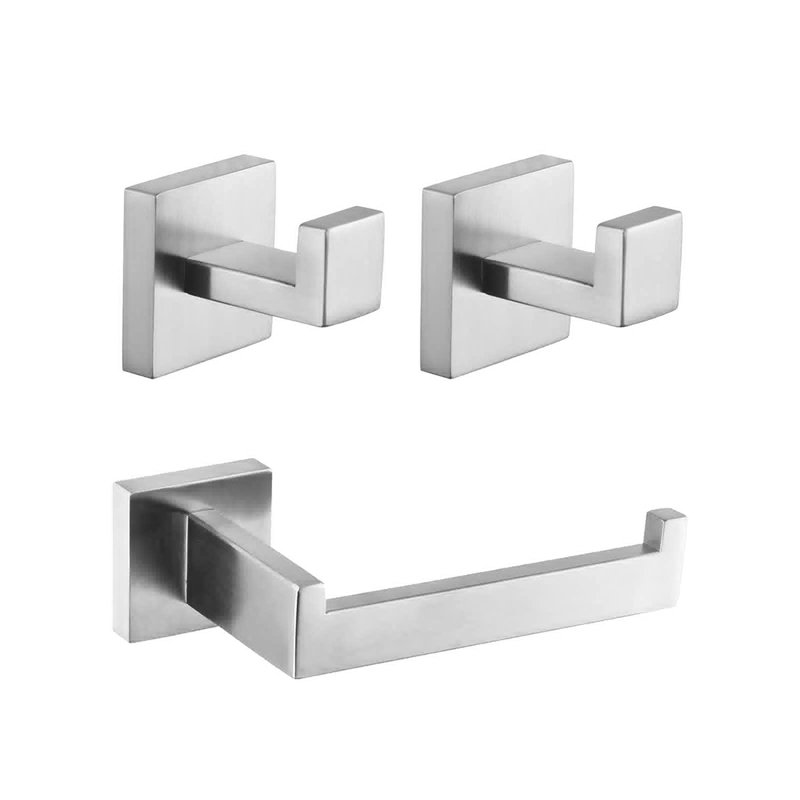 Ensemble de quincaillerie de salle de bain 3 pièces, Acier inoxydable brossé