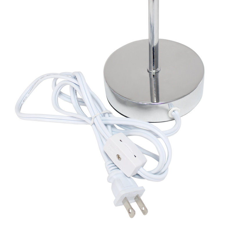 Amandev Simple Designs Mini Basic Table Lamp with Drum Fabric Shade, Slate
