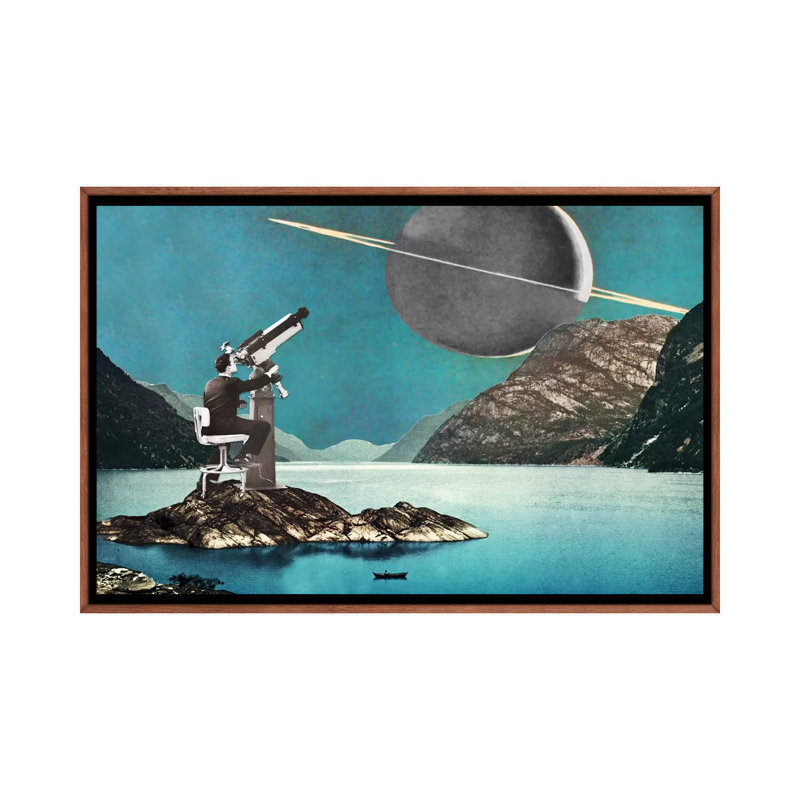Eugenia Loli - The Astronomer by Eugenia Loli - Print on Canvas, 66.04 cm H x 45.72 cm W, Classic Brown Wood Framed