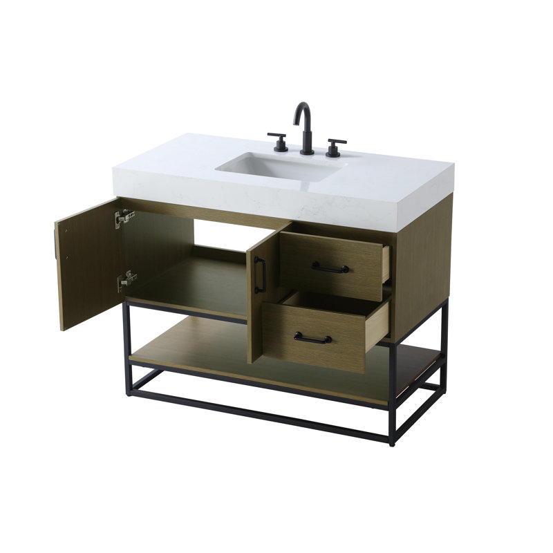 Meuble-lavabo simple 42 po, Brun châtaigne