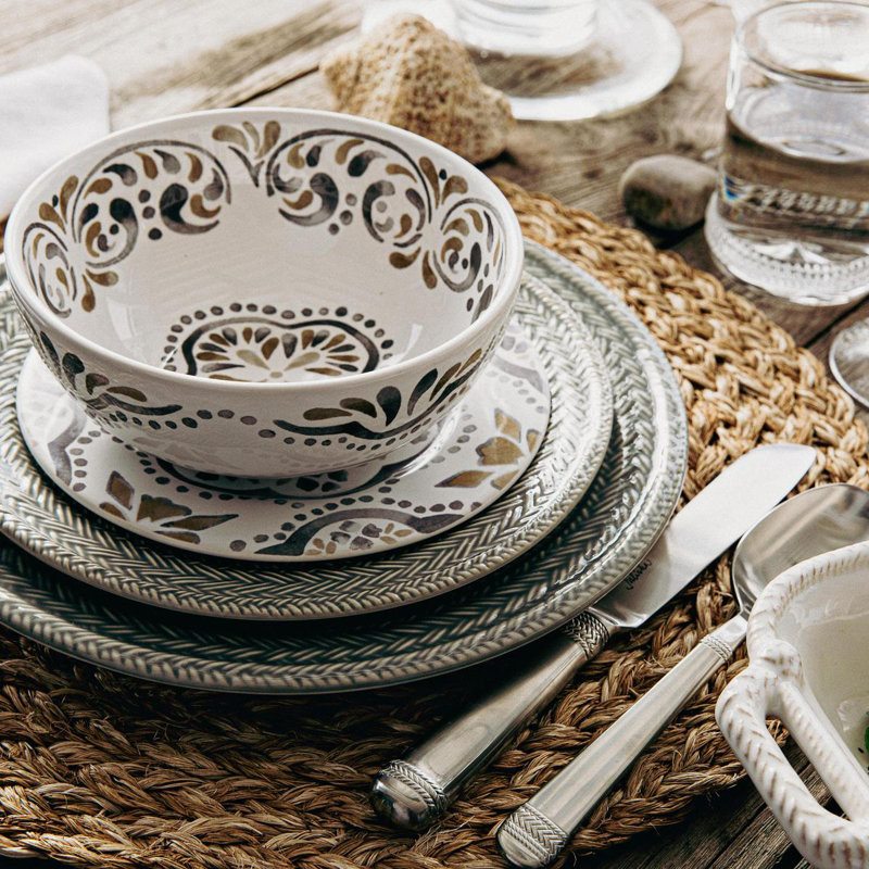 Iberian Side/Cocktail Plate, Sand/White