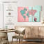 Carte du monde, ensemble de 3 reproductions sur toile, ensemble de 3 pièces par Enchanté Designs-93061173