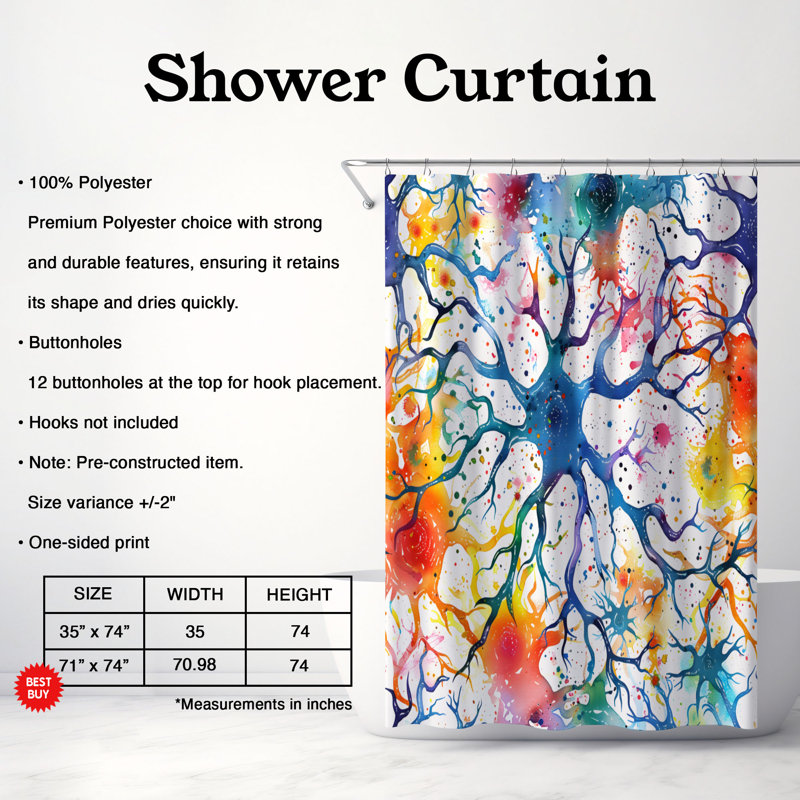Rideau de douche Premium, H 74 po x l 71 po