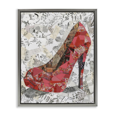 Eclectic Glam Heel Framed Floater Canvas Wall Art by Coco Good