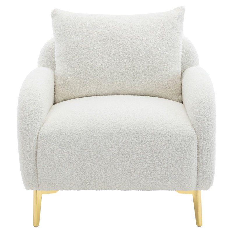 Fessenden Upholstered Armchair, White Teddy