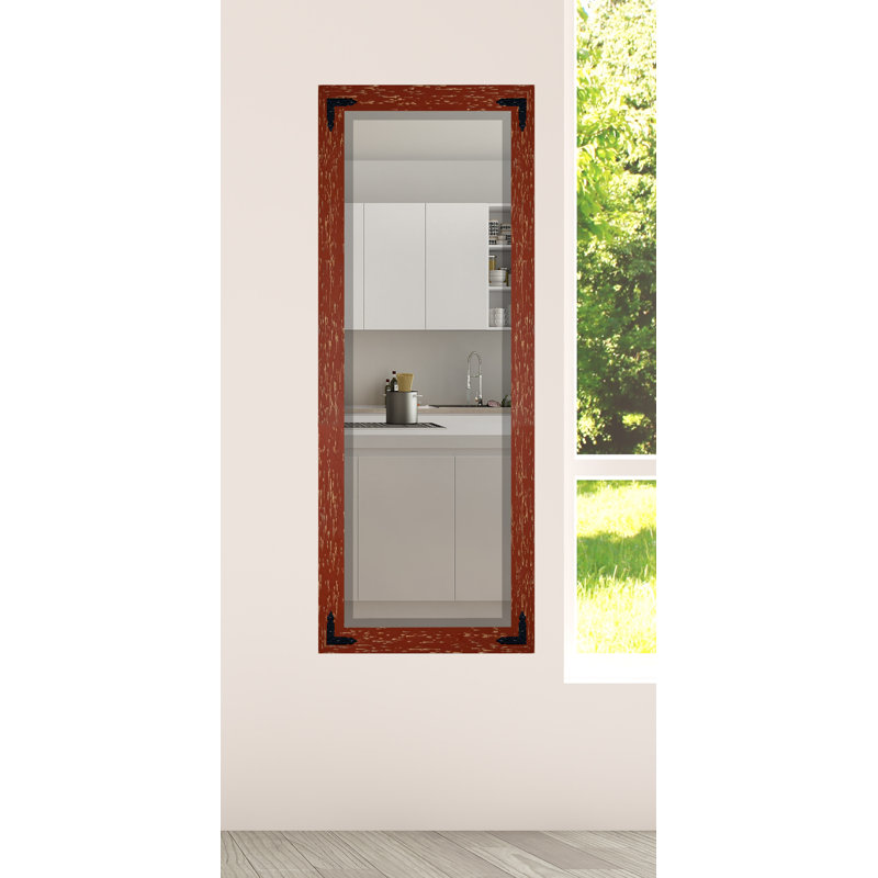 Miroir pleine grandeur biseauté, H 59 po x l 20 po, Rouge brique
