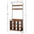 Rustic Metal & Wood Hall Tree, Antique Brown With Storage For Entryway