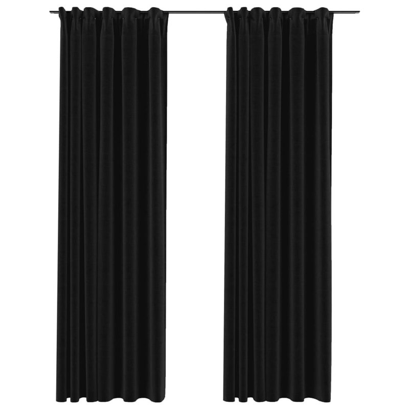 Blackout Curtain Pair, Anthracite, Width 140 x Drop 225 cm