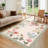 Farmhouse Floral Machine Washable Rug with Non Slip TPR Backing, Soft Non Shedding Scalloped Carpet, Low Pile Thin Floor Mats-1402354027