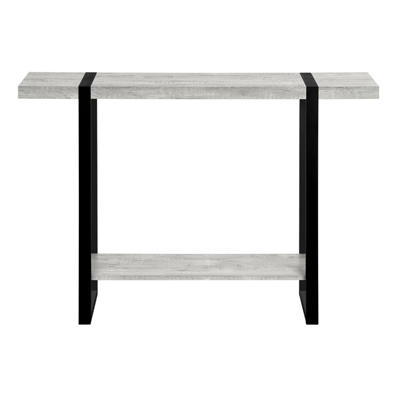 Accent Table, Console, Entryway, Narrow, Sofa, Living Room, Bedroom, Metal, Laminate, Gray