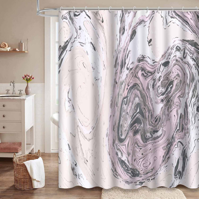 Rideau de douche abstrait avec 12 crochets, L 72 po x l 84 po