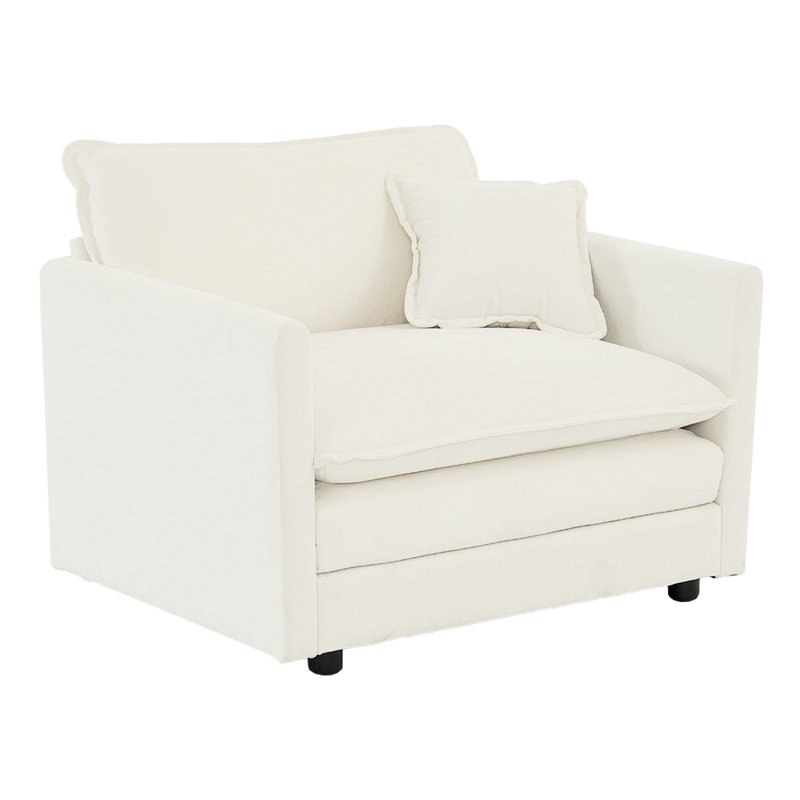 Fauteuil respirant en chenille - siège simple blanc confortable pour le salon sans stress