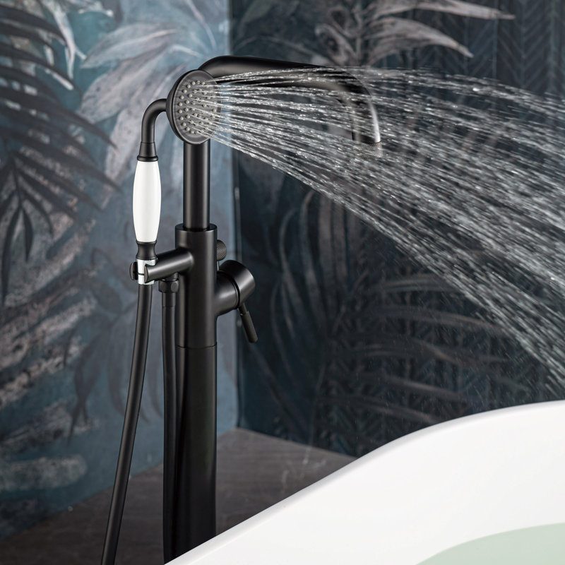 Vital Freestanding Tub Filler, Matte Black