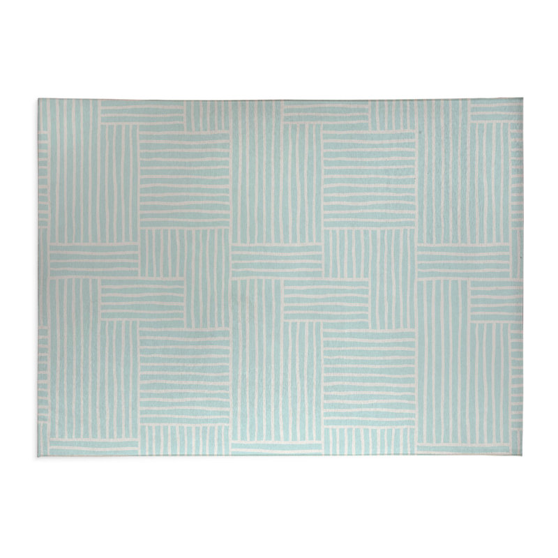 Grid Puz Kids Play Mat, Rectangle 36" x 60", Light Blue/Blue