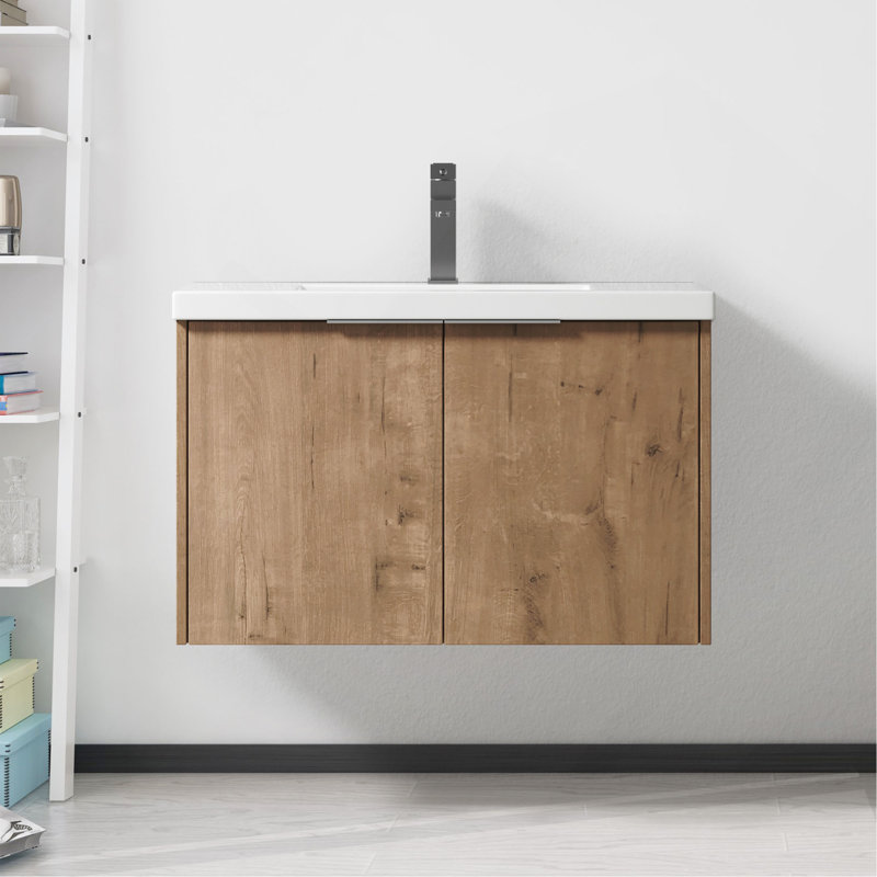 Meuble-lavabo à fermeture en douceur avec lavabo, 30 pouces pour petite salle de bain