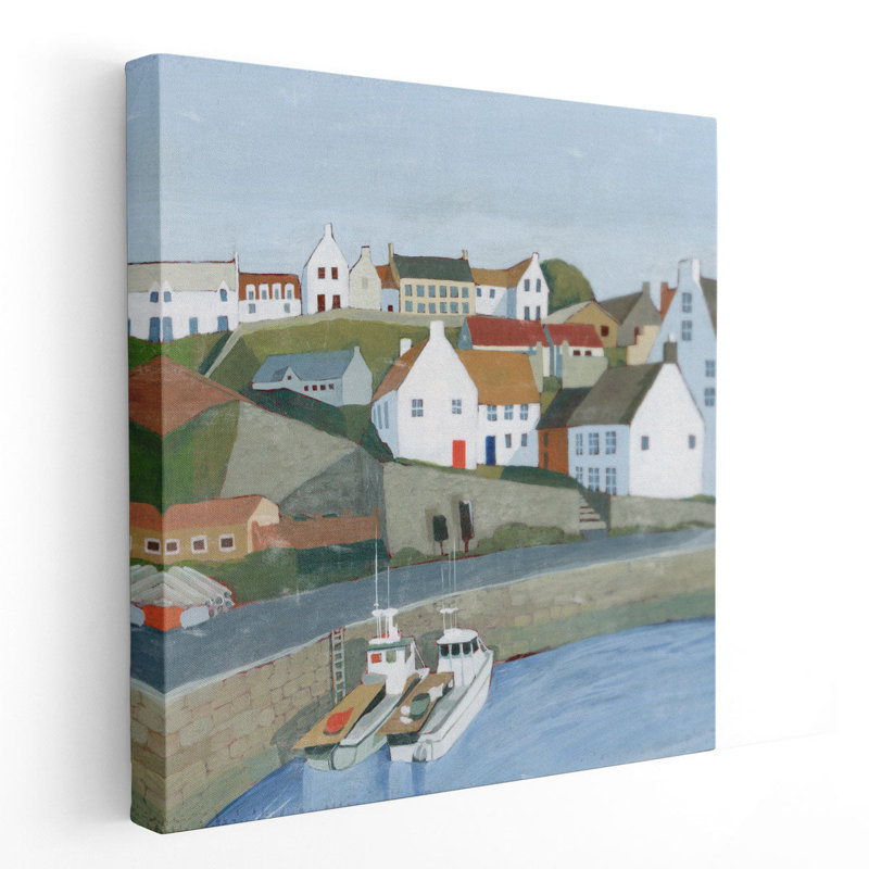 «Old Coast Town I», reproduction d'art sur toile, H 40 po x l 40 po