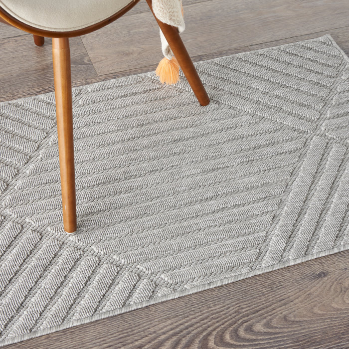 Mercury Row® Mira Machine Woven Gray Indoor/Outdoor Rug & Reviews | Wayfair