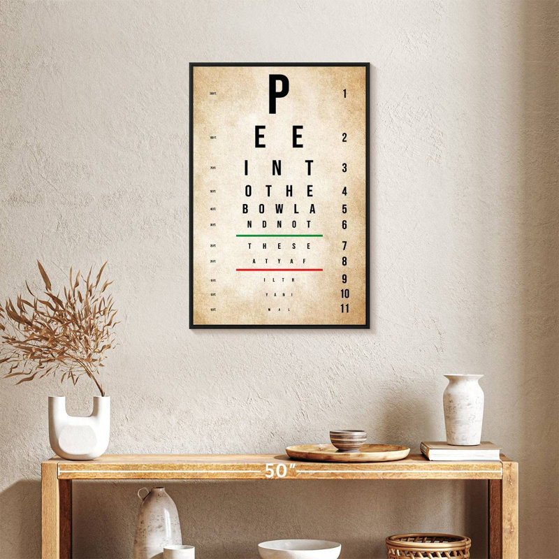 Drôle de toilette, Cadre flottant noir, 21 po x 31 po