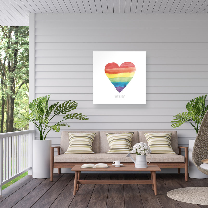 Toile extérieure Sarah Adams Rainbow Pride II Love, H 14 po x l 14 po