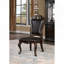 Design traditionnel traditionnel 2 pièces chaises de salle à manger en noyer brun foncé similicuir sièges formels
