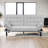 Futon Sofa Biscuit Tufting Seat Back 1Pc Sofa Adjustable Arm Rests Converts To Bed Couch-1185041287