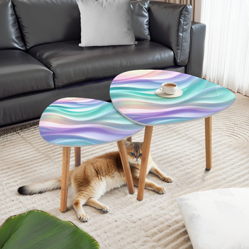 Ensemble de 2 tables basses gigognes Triangle