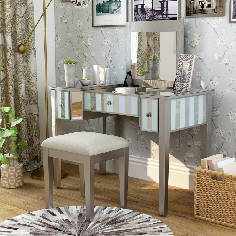 Ensemble de meuble-lavabo 3 pièces Darian, Argent argent