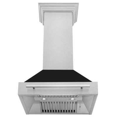Hotte murale en acier inoxydable satiné avec poignée en acier inoxydable ZLINE ZLINE