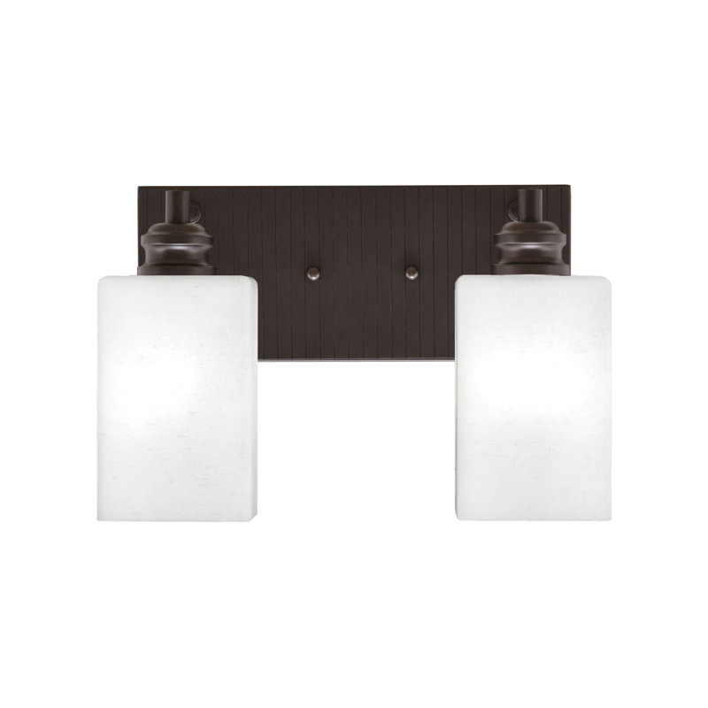 Barre d'éclairage de salle de bain 2 lumières Askas, Blanc, Espresso
