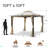 Softtop Metal Gazebo With Mosquito Net,Sturdy Heavy Duty Double Roof Canopy,Galvanized Steel Design Outdoor Tent,Suitable For Gardens,Patio,Backyard
