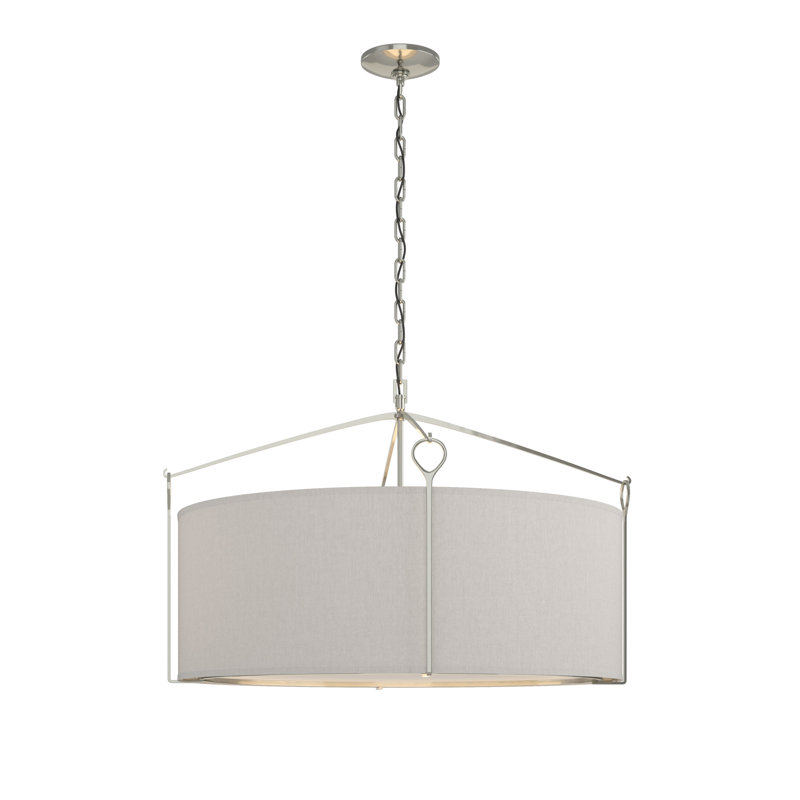 Bow 4 - Light Drum Chandelier, Flax, 19.4" H x 30" W x 30" D, Sterling