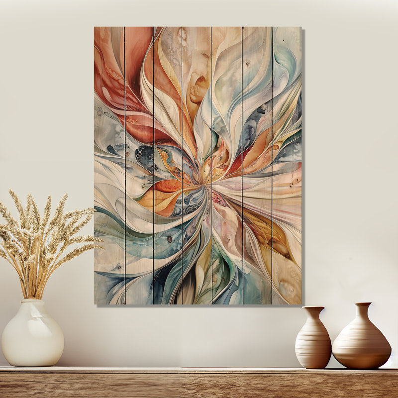 Décoration florale en bois de pin naturel Vortex I - Botanicals, 40" H x 30" W